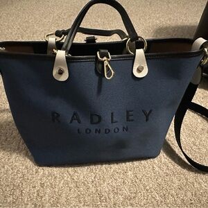Radley London Small Navy Tote with Black Accents